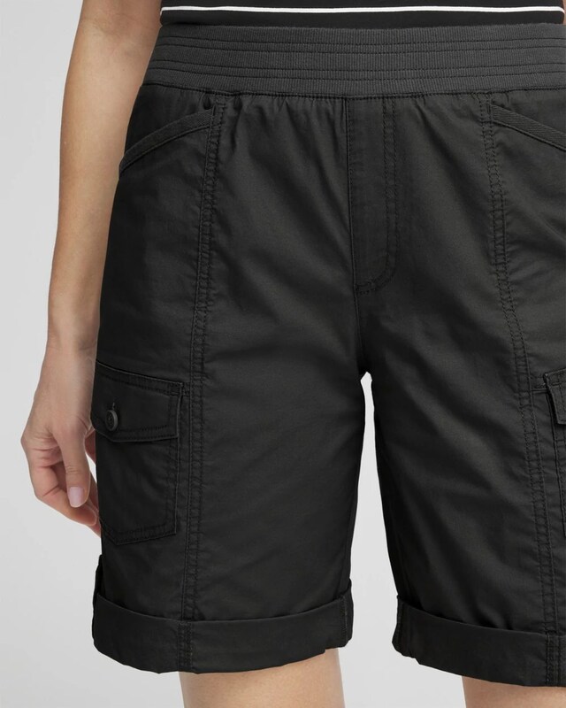 Poplin Roll Tab Shorts - image 4
